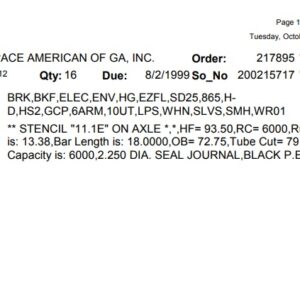 12TF 7K 865 ELEC W/EZ;LUBE, 9/16", HF=93.5, OB=72.75, LOW PRO, STANDARD, PRE-WIRED***PER TAG #D4713079